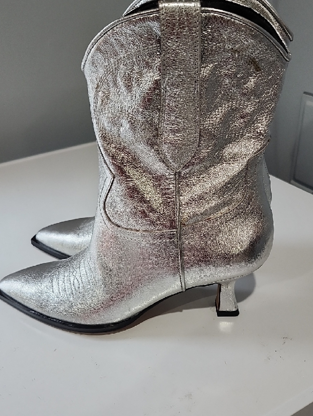 Dolce Vita Silver Metallic Pointed-Toe Ankle Booties - Picture 5 of 5